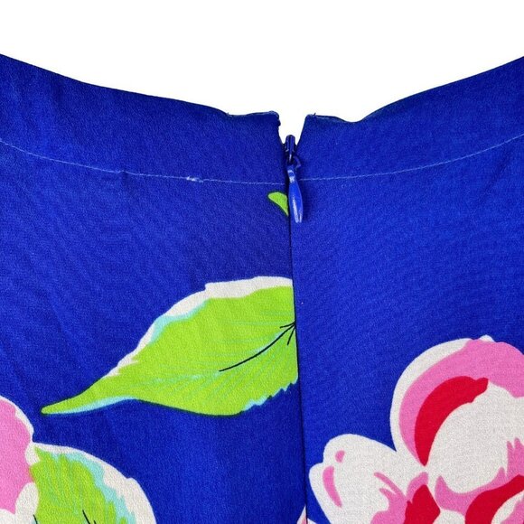 Yumi Kim Floral Romper Small VNeck Short Sleeve Belted Dodger Blue - Picture 10 of 13